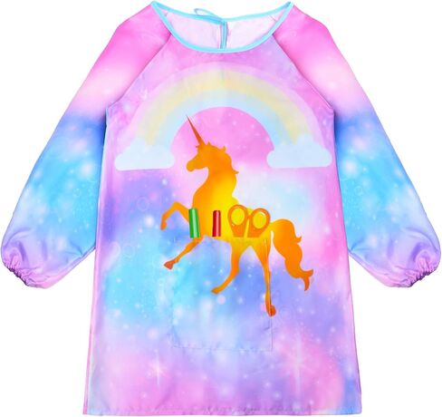 مريلة فنية للأطفال من Fiodrimy Kids Art Smock Unicorn، مريلة طلاء مقاومة للماء للفتيات والأولاد بأكمام طويلة مع جيب للأطفال من سن 8 إلى 12 عامًا، مقاس كبير in Saudi Arabia