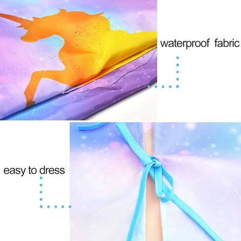 مريلة فنية للأطفال من Fiodrimy Kids Art Smock Unicorn، مريلة طلاء مقاومة للماء للفتيات والأولاد بأكمام طويلة مع جيب للأطفال من سن 8 إلى 12 عامًا، مقاس كبير in Saudi Arabia