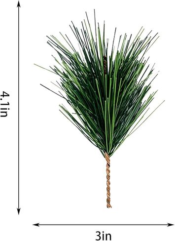 بيربل ستار 80 قطعة من إبر الصنوبر الخضراء الاصطناعية - 4.0 بوصة × 2.0 بوصة أغصان الصنوبر سيقان اللقطات - أعواد الصنوبر الخضراء المزيفة لإكليل عيد الميلاد وديكور حديقة العطلات المنزلية (80 قطعة) in Kuwait