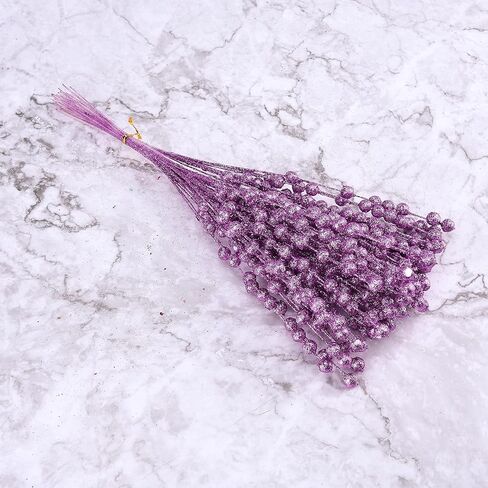 ASSR 100 حزمة من سيقان التوت اللامعة لعيد الميلاد، 15.7 بوصة أعواد عيد الميلاد المزيفة، أعواد لامعة من الفاكهة الاصطناعية لتزيين شجرة عيد الميلاد - أخضر، 210712XU03-7-2#HSM13 in Kuwait