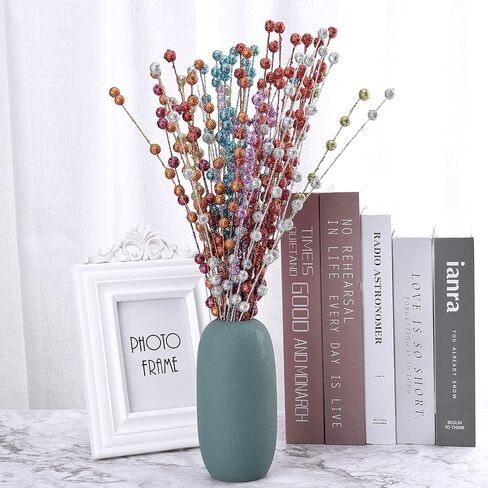 ASSR 100 حزمة من سيقان التوت اللامعة لعيد الميلاد، 15.7 بوصة أعواد عيد الميلاد المزيفة، أعواد لامعة من الفاكهة الاصطناعية لتزيين شجرة عيد الميلاد - أخضر، 210712XU03-7-2#HSM13 in Kuwait