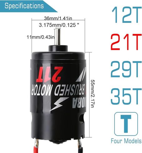 INJORA RC Motor 550 نحى مقاوم للماء لـ 1:10 RC الزاحف المحوري SCX10 AXI03007 JL 90046 TRX4 TRX6 RC قارب السيارة (35T) in Kuwait