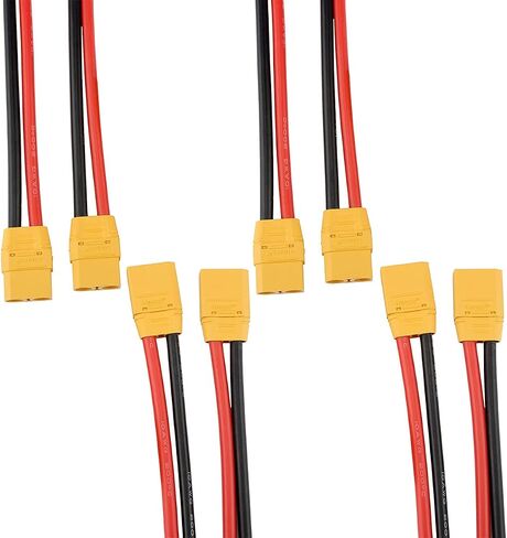Amass 4 أزواج XT90 Pigtails XT90 Wire XT 90 Plug ذكر وأنثى موصل 150 مم 10AWG سلك سيليكون لبطارية Lipo RC FPV Racing Drone... in Kuwait
