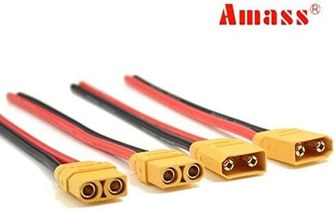 Amass 4 أزواج XT90 Pigtails XT90 Wire XT 90 Plug ذكر وأنثى موصل 150 مم 10AWG سلك سيليكون لبطارية Lipo RC FPV Racing Drone... in Kuwait