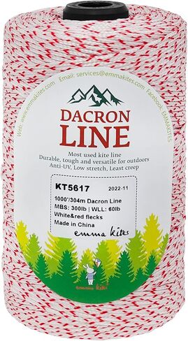 emma kites 300Lbs 1000Ft Braided Dacron Polyester String Cord Spool Kite Line for Large Kite Flying Outdoor Tactical Craft Low Stretch Heavy Duty in Saudi Arabia