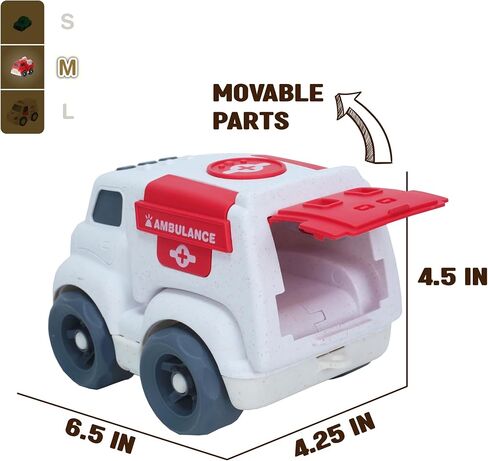مركبات Zing Plantastic City - عبوة مزدوجة (حجم متوسط) - خلاط أسمنت وشاحنة قلابة - مصنوعة من مادة قش القمح بنسبة 40% - لعبة تظاهر للعب للأعمار من 3 سنوات فما فوق in Kuwait