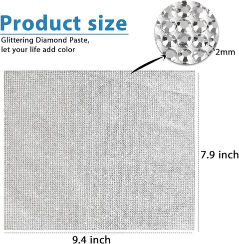 Outus 12000 Pcs Self-Adhesive Rhinestone Sheets Gem,White in Kuwait