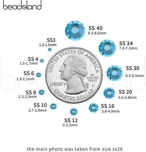 مجموعة أحجار الراين للإصلاح العاجل من BEADSLAND، 14400 قطعة من أحجار الراين الكريستالية للتثبيت الساخن لتزيين الملابس اليدوية، كريستال AB، SS10، 2.7-2.9 مم in Kuwait