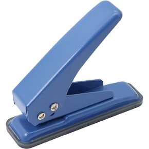 Single Hole Puncher Handheld 1/4 Inches Hole Punch, 20 Sheet Paper Punch Capacity Metal Hole Puncher with Skid-Resistant Base for Paper, Chipboard, Art Project, Purple