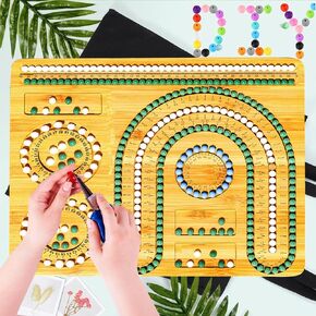 لوح خرز من الخيزران يوم الأربعاء لصنع المجوهرات - تصميم السوار والقلادة مع سجادات الخرز - لوح خرز من الخيزران DIY للتصميمات الإبداعية - حجم كبير 9.7 بوصة * 7.6 بوصة * 0.47 بوصة (م) in Kuwait