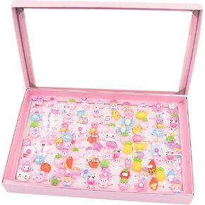 SOTOGO 100 Pieces Little Girl Rings Jewelry Rings Girl Pretend Play Rings and Dress up Rings, Little Girls Gift