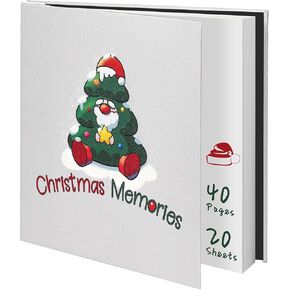 Yopih Christmas Photo Album Self Adhesive Scrapbook for 4x6, 5x7, 8x10 Pictures DIY Photo Album Book 40 Pages Christmas Gift for Family, Friends in Kuwait