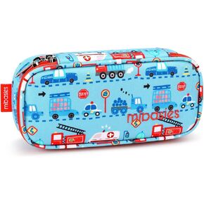 mibasies Girls Pencil Case for Kids, Pencil Pouch Boys Soft Rainbow Pen Box (Pink Blue Rainbow)