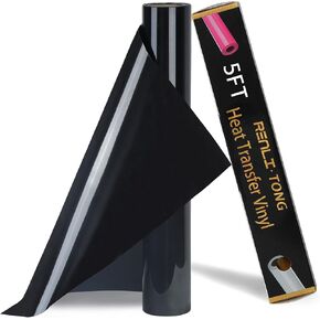 RENLITONG Glitter Heat Transfer Vinyl - 12" x 5 Ft Silver Iron on Vinyl in Kuwait