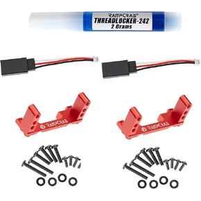 RampCrab Servo Mount Bracket for FXC24, Adjustable Servo Mount Tray, 1/24 RC Car Steering Servo Mount for FMS FCX24 Power Wagon Butcher & Max Smasher Big Foot, K5 Upgrade Parts, Alu, Red in Kuwait