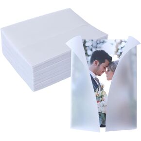 100 Pack Pre-Folded Vellum Jackets for 5x7 Invitations -Vellum Envelope for Wedding Invitations Wraps - Bulk Translucent Paper Envelope Liners for Wedding Cards in Saudi Arabia