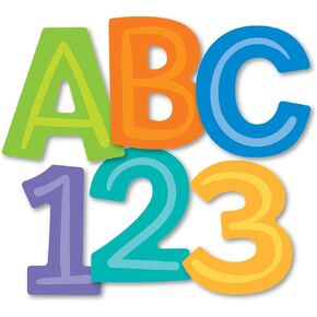Carson Dellosa 76 Piece 4 Inch Modern Colorful Bulletin Board Letters for Classroom, Uppercase Alphabet Letters, Numbers, Punctuation & Symbols, Cut Out Letters for Bulletin Boards