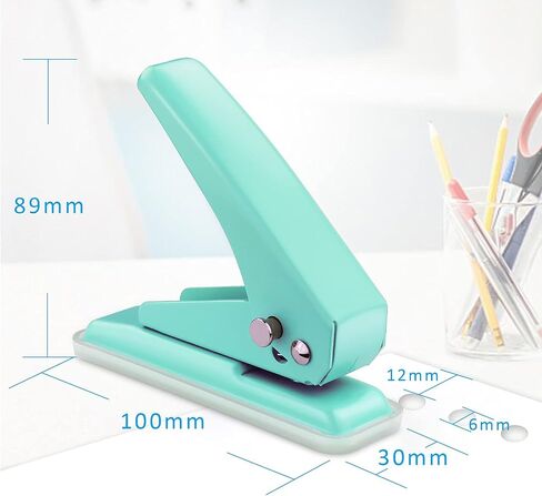 Single Hole Puncher Handheld 1/4 Inches Hole Punch, 20 Sheet Paper Punch Capacity Metal Hole Puncher with Skid-Resistant Base for Paper, Chipboard, Art Project, Purple in Kuwait