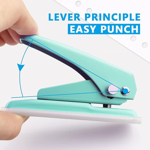 Single Hole Puncher Handheld 1/4 Inches Hole Punch, 20 Sheet Paper Punch Capacity Metal Hole Puncher with Skid-Resistant Base for Paper, Chipboard, Art Project, Purple in Kuwait