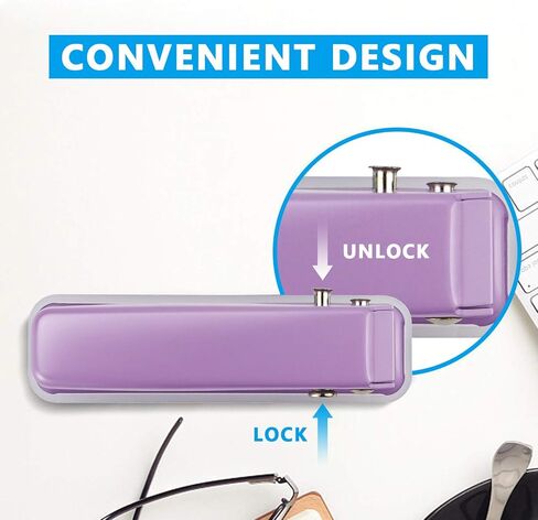 Single Hole Puncher Handheld 1/4 Inches Hole Punch, 20 Sheet Paper Punch Capacity Metal Hole Puncher with Skid-Resistant Base for Paper, Chipboard, Art Project, Purple in Kuwait