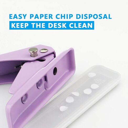 Single Hole Puncher Handheld 1/4 Inches Hole Punch, 20 Sheet Paper Punch Capacity Metal Hole Puncher with Skid-Resistant Base for Paper, Chipboard, Art Project, Purple in Kuwait