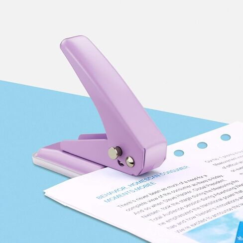 Single Hole Puncher Handheld 1/4 Inches Hole Punch, 20 Sheet Paper Punch Capacity Metal Hole Puncher with Skid-Resistant Base for Paper, Chipboard, Art Project, Purple in Kuwait