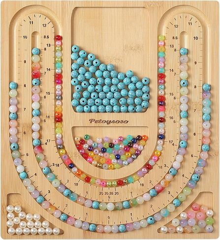 Petoysoso Bead Board for Jewelry Making, Bamboo Beading Board for Jewelry Bracelet Making, DIY Bracelet Bead Board in Kuwait