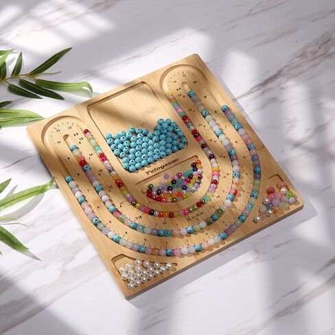 Petoysoso Bead Board for Jewelry Making, Bamboo Beading Board for Jewelry Bracelet Making, DIY Bracelet Bead Board in Kuwait