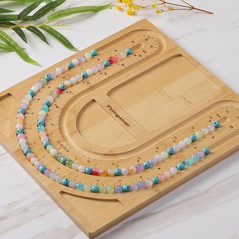 Petoysoso Bead Board for Jewelry Making, Bamboo Beading Board for Jewelry Bracelet Making, DIY Bracelet Bead Board in Kuwait