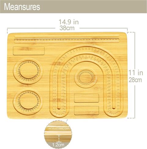 لوح خرز من الخيزران يوم الأربعاء لصنع المجوهرات - تصميم السوار والقلادة مع سجادات الخرز - لوح خرز من الخيزران DIY للتصميمات الإبداعية - حجم كبير 9.7 بوصة * 7.6 بوصة * 0.47 بوصة (م) in Kuwait
