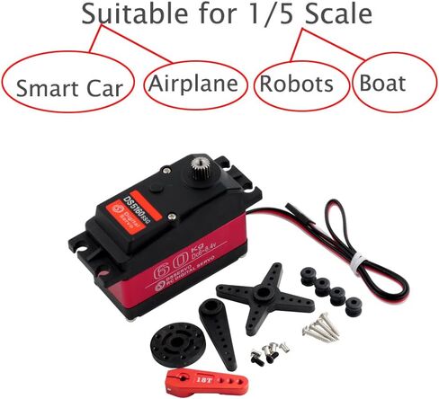 RCmall 60KG DS5160 SSG HV Digital Servo, 270 Degree Waterproof Full Metal High Torque RC Servo for 1/5 Scale HPI Baja 5B SS RC Crawler Robotic Arm Truck (1Piece) in Saudi Arabia