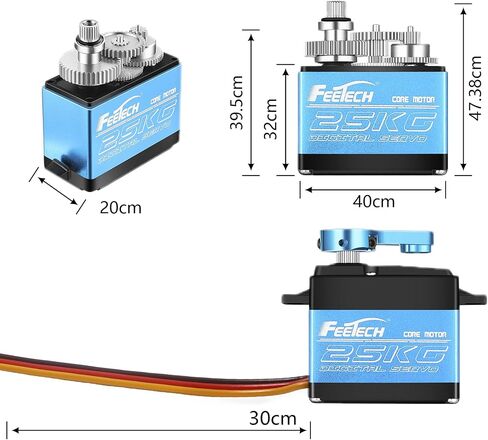 35KG Servo Motor 7.4V High Voltage Waterproof High Torque RC Servo Full Metal Gear Digital Servo, Aluminium Case, Control Angle 180° for 1/8 1/10 RC Cars, TRAXXS x4, Baja, RC4WD, GTR and More in Kuwait