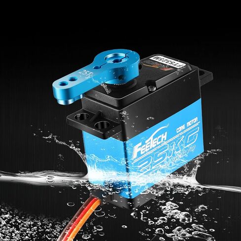 35KG Servo Motor 7.4V High Voltage Waterproof High Torque RC Servo Full Metal Gear Digital Servo, Aluminium Case, Control Angle 180° for 1/8 1/10 RC Cars, TRAXXS x4, Baja, RC4WD, GTR and More in Kuwait