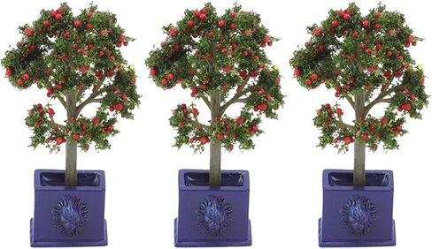 VGEBY Dollhouse Fruit Trees 3PCS Miniature Dollhouse Plants Artificial Fruit Tree Model for 1:12 Scale Dollhouse Decoration in Saudi Arabia