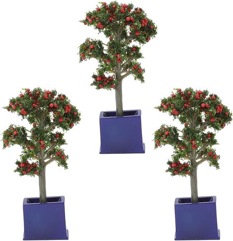 VGEBY Dollhouse Fruit Trees 3PCS Miniature Dollhouse Plants Artificial Fruit Tree Model for 1:12 Scale Dollhouse Decoration in Saudi Arabia
