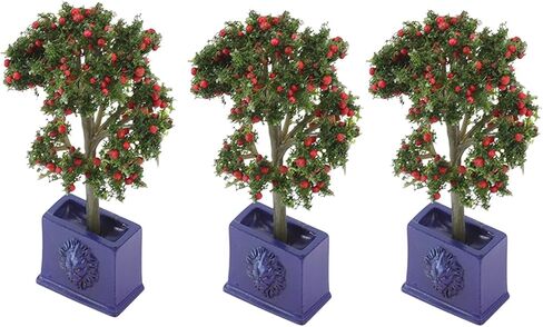 VGEBY Dollhouse Fruit Trees 3PCS Miniature Dollhouse Plants Artificial Fruit Tree Model for 1:12 Scale Dollhouse Decoration in Saudi Arabia