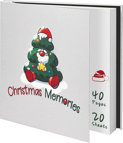Yopih Christmas Photo Album Self Adhesive Scrapbook for 4x6, 5x7, 8x10 Pictures DIY Photo Album Book 40 Pages Christmas Gift for Family, Friends in Kuwait