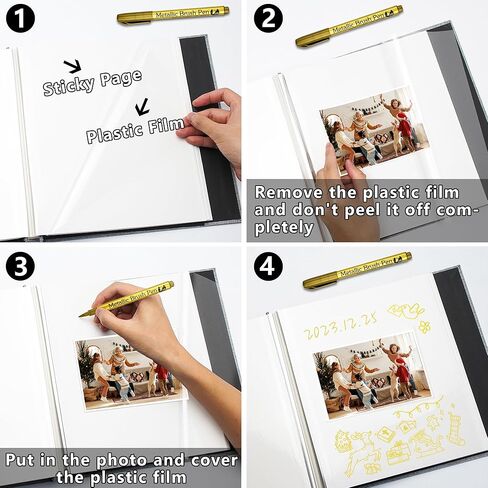 Yopih Christmas Photo Album Self Adhesive Scrapbook for 4x6, 5x7, 8x10 Pictures DIY Photo Album Book 40 Pages Christmas Gift for Family, Friends in Kuwait