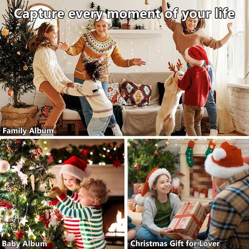 Yopih Christmas Photo Album Self Adhesive Scrapbook for 4x6, 5x7, 8x10 Pictures DIY Photo Album Book 40 Pages Christmas Gift for Family, Friends in Kuwait