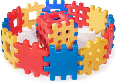 Little Tikes Big Waffle Block Set - 18 pieces, Blue/Red/Yellow in Saudi Arabia