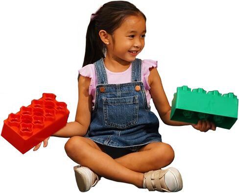 24pc Jumbo Blocks Preschool Set - 8" and 4" Large Building Blocks for Toddlers - Stackable - Creative and Educational Development for Children by Kids Adventure in Saudi Arabia