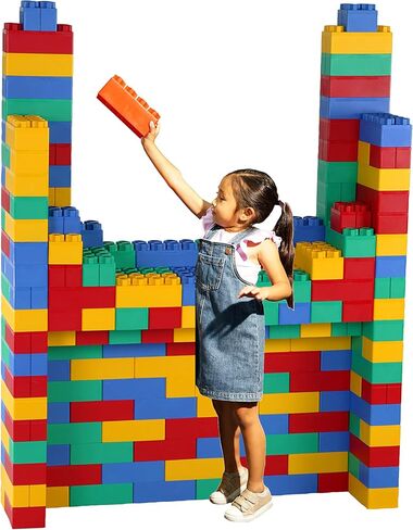 24pc Jumbo Blocks Preschool Set - 8" and 4" Large Building Blocks for Toddlers - Stackable - Creative and Educational Development for Children by Kids Adventure in Saudi Arabia