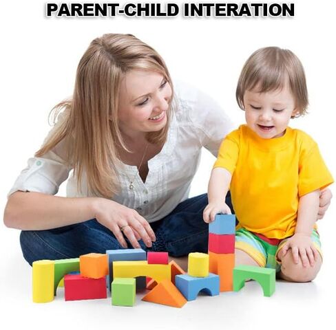 مكعبات بناء إسفنجية من Pairez Toys للأطفال الصغار من عمر 1 إلى 3 سنوات، مجموعة ألعاب مكعبات تكديس ناعمة 81 قطعة، ألعاب إسفنجية لحمام الأطفال، ألعاب حسية ومونتوسوري للأولاد والبنات بعمر 18 شهرًا فما فوق in Kuwait
