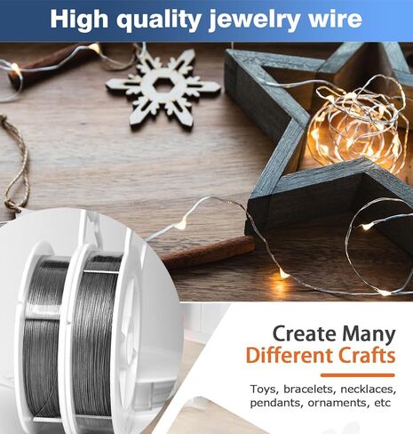 INDIVSHOW 7 حبلا سلك الديكور، 40FT/0.3 مم سلك ذيل النمر لصنع المجوهرات حامل خيوط قلادة سوار الحرف in Kuwait