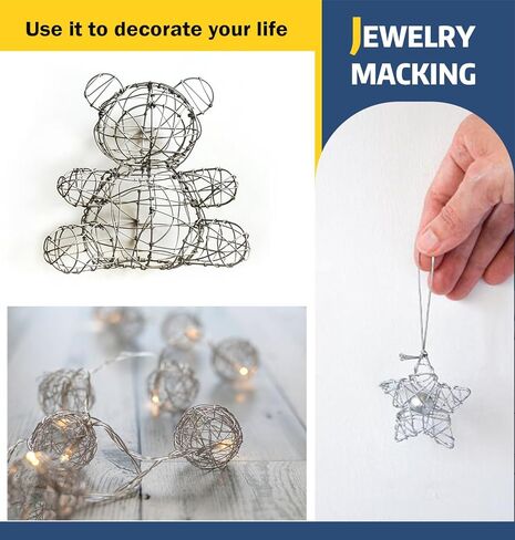 INDIVSHOW 7 حبلا سلك الديكور، 40FT/0.3 مم سلك ذيل النمر لصنع المجوهرات حامل خيوط قلادة سوار الحرف in Kuwait