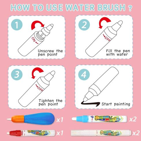 حصيرة ماجيك ماجيك ماجيك من ستريتي ووك - لعبة لوحة رسم لكتابة الرسم - بساط رسم رسم ملون يجلب أقلام سحرية ألعاب تعليمية للأعمار 3 4 5 6 7 8 9 10 11 12 سنة بنات وأولاد ولعمر طفل صغير in Kuwait