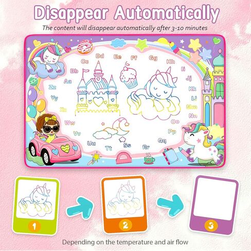 حصيرة ماجيك ماجيك ماجيك من ستريتي ووك - لعبة لوحة رسم لكتابة الرسم - بساط رسم رسم ملون يجلب أقلام سحرية ألعاب تعليمية للأعمار 3 4 5 6 7 8 9 10 11 12 سنة بنات وأولاد ولعمر طفل صغير in Kuwait