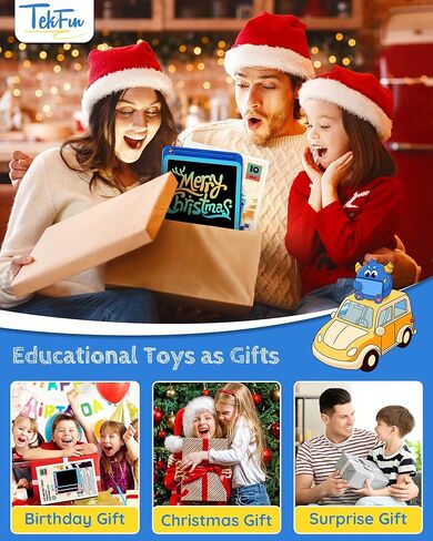 tekfun 2 حزمة كمبيوتر لوحي للكتابة LCD للأطفال، 10 بوصة أزرق + وردي لوحة رسم لوحة رسم قابلة لإعادة الاستخدام مع حبل، ألعاب تعليمية للأطفال الصغار هدية عيد ميلاد للأولاد والبنات من عمر 3-12 عامًا in Kuwait