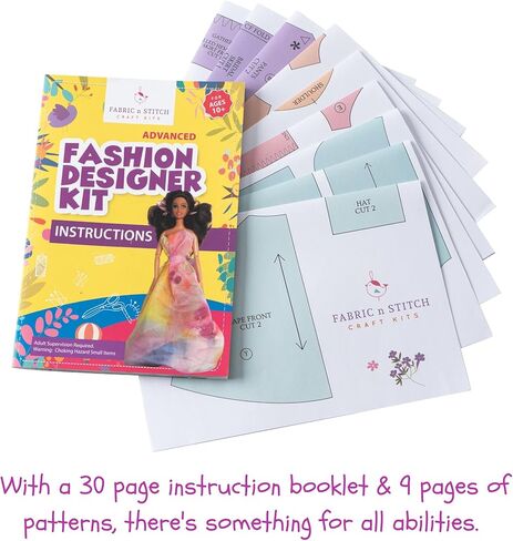 مجموعات مصممي الأزياء للبنات. اقمشة بثنيات وربط من بيج تو ادف، انماط استخدام، انماط مسودة واعادة تصميم، تعلم الخياطة للحصول على دمية جميلة. بنطلون/شورت ملتف من بلس ديزاين اند سو لنفسك in Kuwait