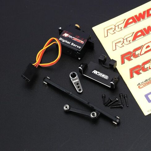 RCAWD SCX24 Steering Servo & SCX24 Servo Mount & SCX24 Servo Arm Steering Link Set for Axial 1/24 Series Upgrades Part in Kuwait